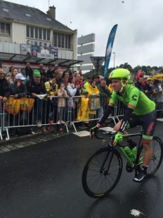 Not a happy camper in his POC helmet